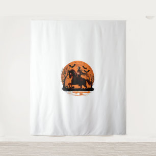 Tapiz Caballero arafado en un caballo con una calabaza e