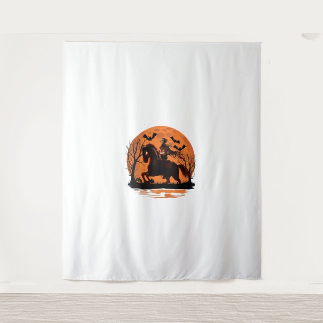 Tapiz Caballero arafado en un caballo con una calabaza e (Anverso)