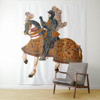 Caballero medieval en Armor a caballo