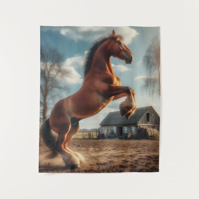 Tapiz Caballo de granja (Anverso)