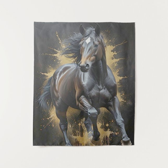 Tapiz caballo oscuro genial (Anverso)