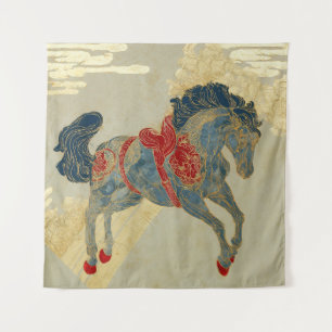 Tapiz Caballo Real Azul Ornate