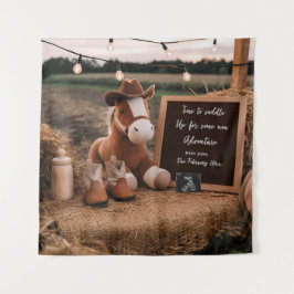 Tapiz Caballo vaquero de campo Invitación de embarazo