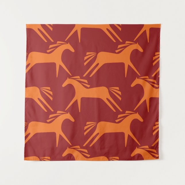 Tapiz Caballos: Belleza Ecuestre Sin Marea Roja. (Anverso)