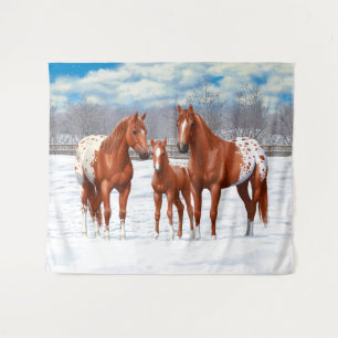 Tapiz Caballos de castaño y de sorrel de appaloosa en ni