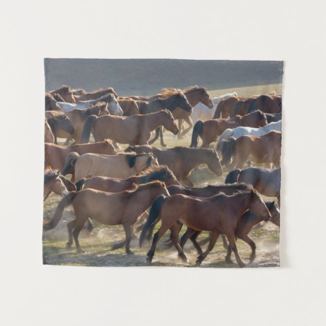 Tapiz Caballos en el rancho, Mongolia interior, China (Anverso (horizontal))