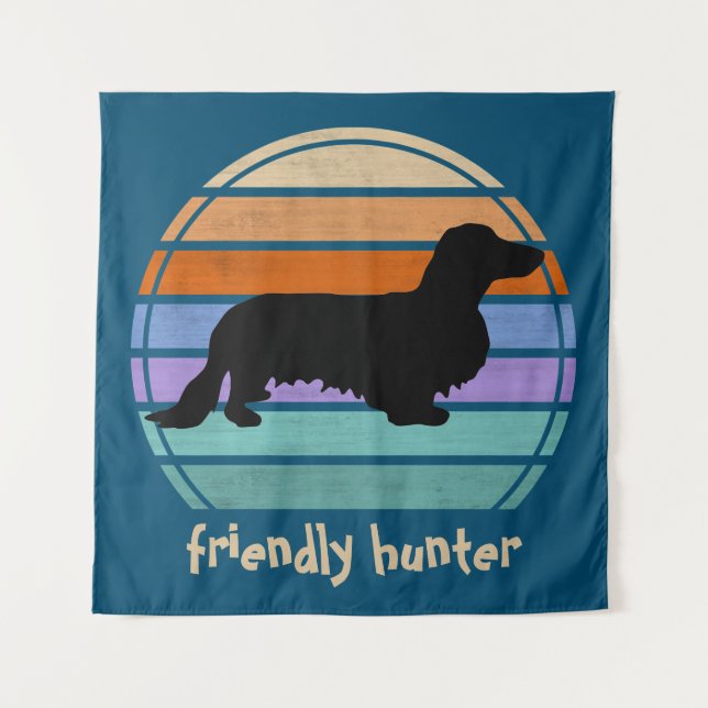 Tapiz Cabello largo de Dachshund - Silhouette 1 (Anverso)