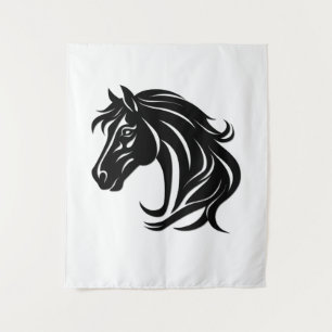 Tapiz Cabeza de caballo negro magnífico