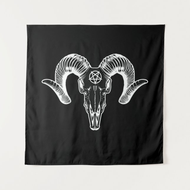 Tapiz Cabeza de cabra de Baphomet (Anverso)
