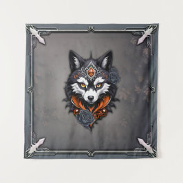 Tapiz Cabeza de lobo majestuosa, terminada en una profun