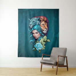 Tapiz Cabeza de mujer hermosa con ojos expresivos