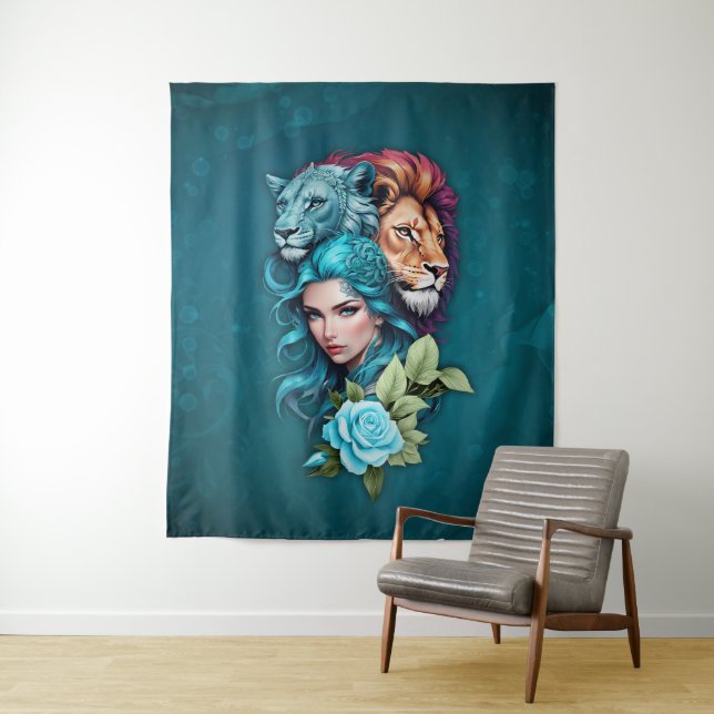 Tapiz Cabeza de mujer hermosa con ojos expresivos (In situ)