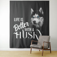 Cabeza Retrato Siberian Husky Con Ojos Azules