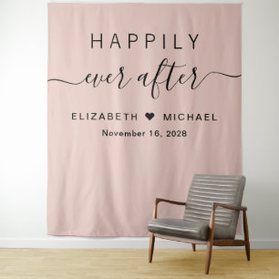 Tapiz Cabina de Fotos Blush Pink Happily Ever After