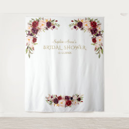 Tapiz Cabina de Fotos de Boda con Flores Rosadas de Borg