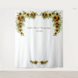 Tapiz Cabina de Fotos de Boda con Girasoles Románticos d