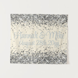 Tapiz Cabina de Fotos de Boda Personalizada con Crema y