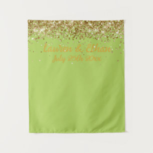 Tapiz Cabina de Fotos de Boda Personalizada Manzana Verd