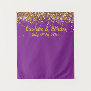 Tapiz Cabina de Fotos de Boda Personalizada Violeta Oscu
