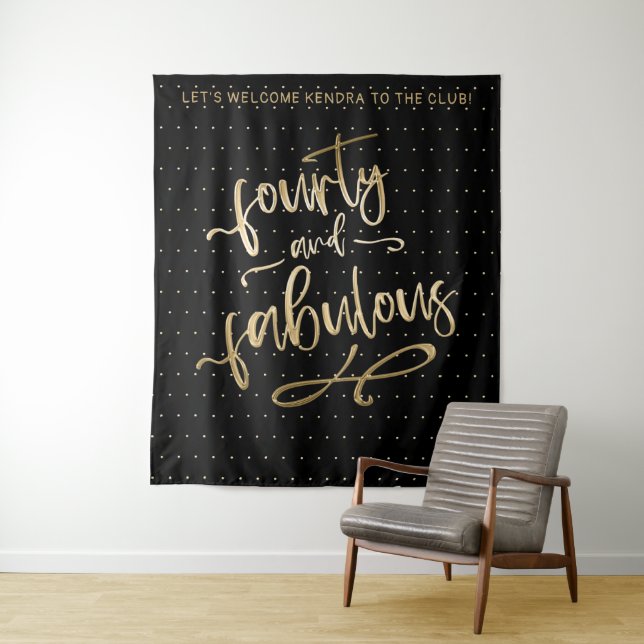 Tapiz Cabina de Fotos de Cumpleaños Cuarenta y Fabuloso  (In situ)