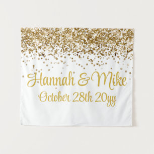 Tapiz Cabina de Fotos Personalizada con Brillo Blanco y