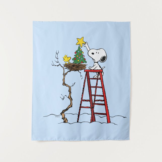 Tapiz Cacahuetes | Árbol de Navidad Snoopy & Woodstock (Anverso)