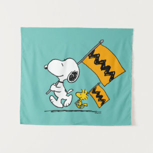 Tapiz Cacahuetes Banderas Snoopy & Woodstock