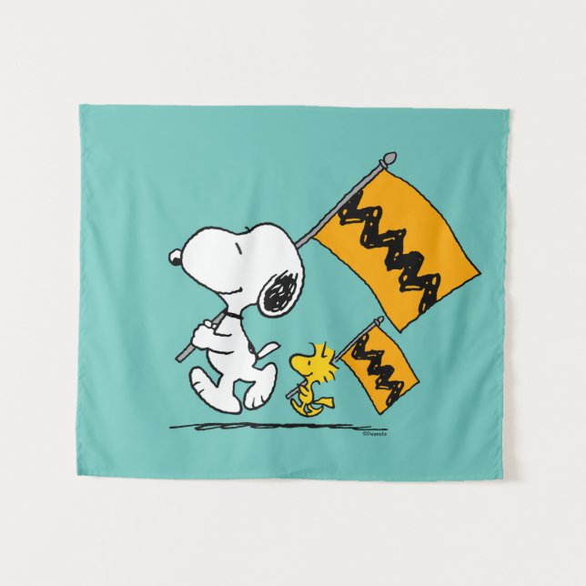 Tapiz Cacahuetes | Banderas Snoopy & Woodstock (Anverso (horizontal))