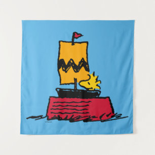 Tapiz Cacahuetes   Barco de vela de Woodstock Snoopy Dis