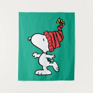 Tapiz Cacahuetes   Capa de Beanie de Invierno Snoopy