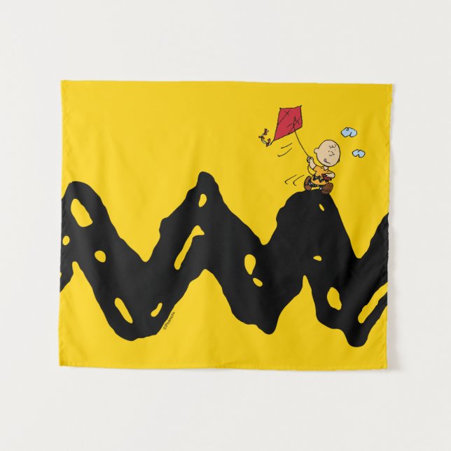 Tapiz Cacahuetes | Charlie Brown Flying Kite (Anverso (horizontal))