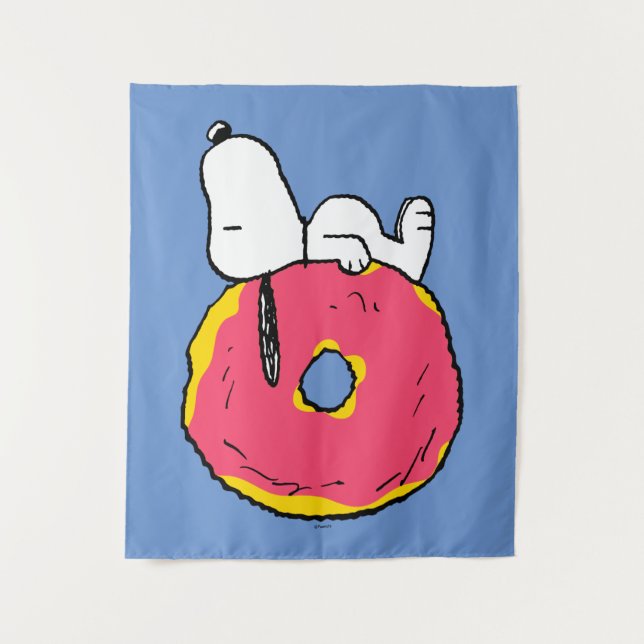 Tapiz Cacahuetes | Donut rosado Snoopy (Anverso)
