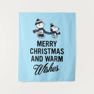 Tapiz Cacahuetes Feliz Navidad Snoopy y Charlie Brown