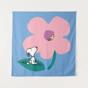 Tapiz Cacahuetes Ilustración de la flor rosa de la nat