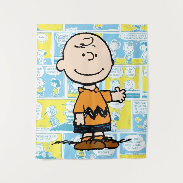 Tapiz Cacahuetes | Patrón de cómics de Charlie Brown (Anverso)