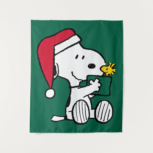 Tapiz Cacahuetes | Regalo Snoopy Santa & Woodstock (Anverso)