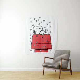 Tapiz Cacahuetes Snoopy Doghouse Snowflakes
