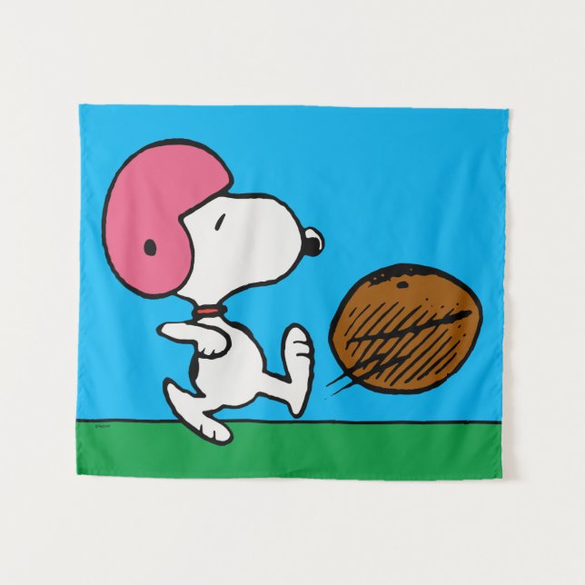 Tapiz Cacahuetes | Snoopy Football Kicker (Anverso (horizontal))