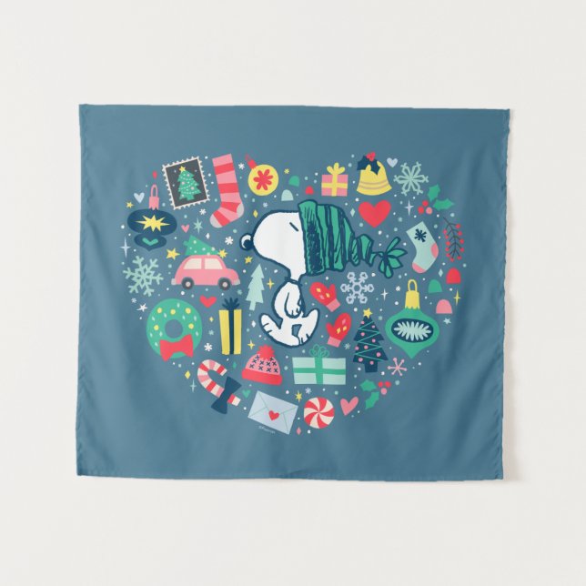 Tapiz Cacahuetes | Snoopy Holiday Happiness Heart (Anverso (horizontal))