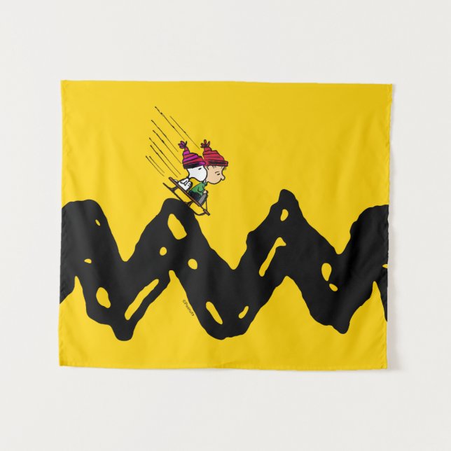 Tapiz Cacahuetes | Snoopy & Linus Sled Ride (Anverso (horizontal))