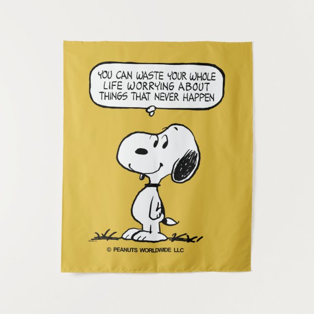 Tapiz Cacahuetes | Snoopy, no puedes aguantar toda tu vi (Anverso)
