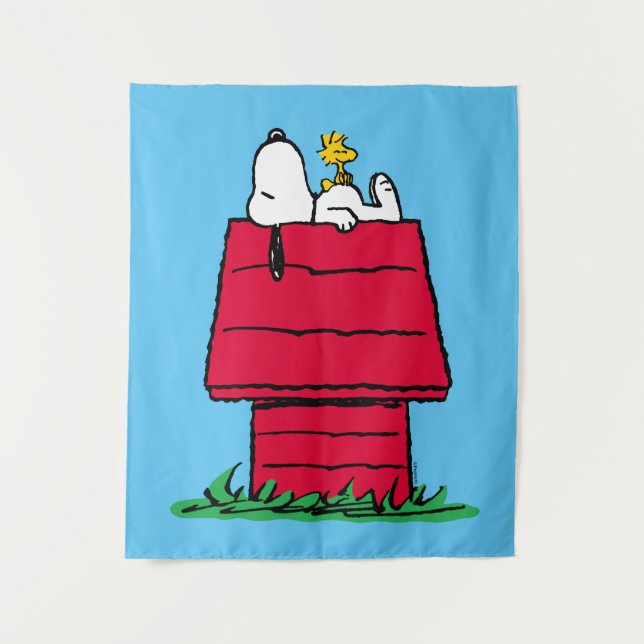 Tapiz Cacahuetes | Snoopy & Woodstock Doghouse (Anverso)