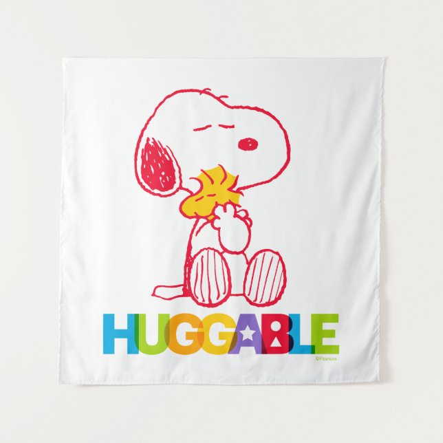 Tapiz Cacahuetes | Snoopy & Woodstock Huggable (Anverso)