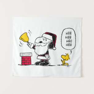 Tapiz Cacahuetes   Snoopy & Woodstock Santa Bell Ringer