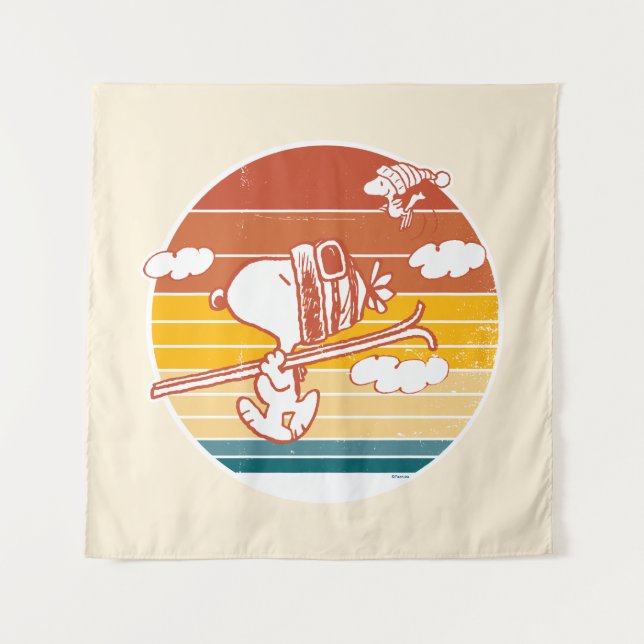 Tapiz Cacahuetes | Viaje para esquiar Snoopy & Woodstock (Anverso)