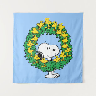 Tapiz Cacahuetes   Wreath de Navidades Snoopy y Woodstoc
