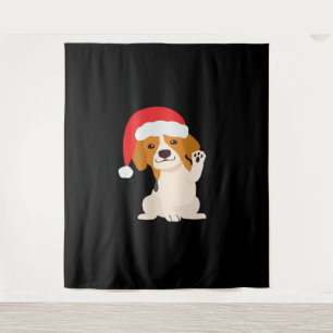 Tapiz Cachorro Beagle con sombrero de Santa para amantes
