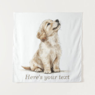 Tapiz Cachorro de Labrador Retriever Dorado Beige Person