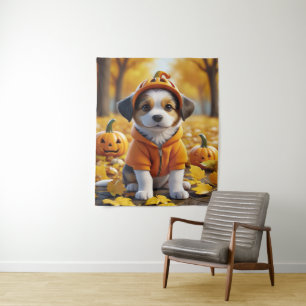 Tapiz Cachorro en la calabaza Halloween Perros amantes