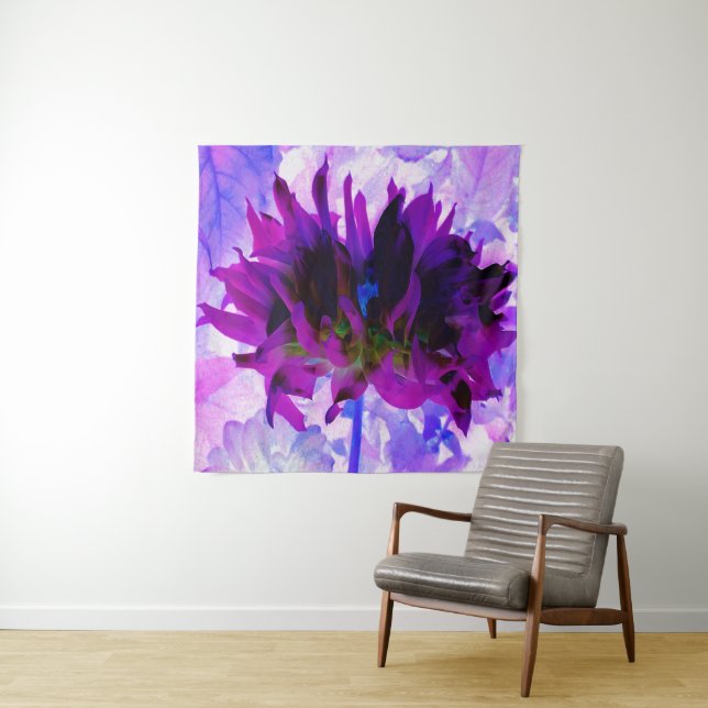 Tapiz Cactus Dahlia morado y negro asombroso (In situ)